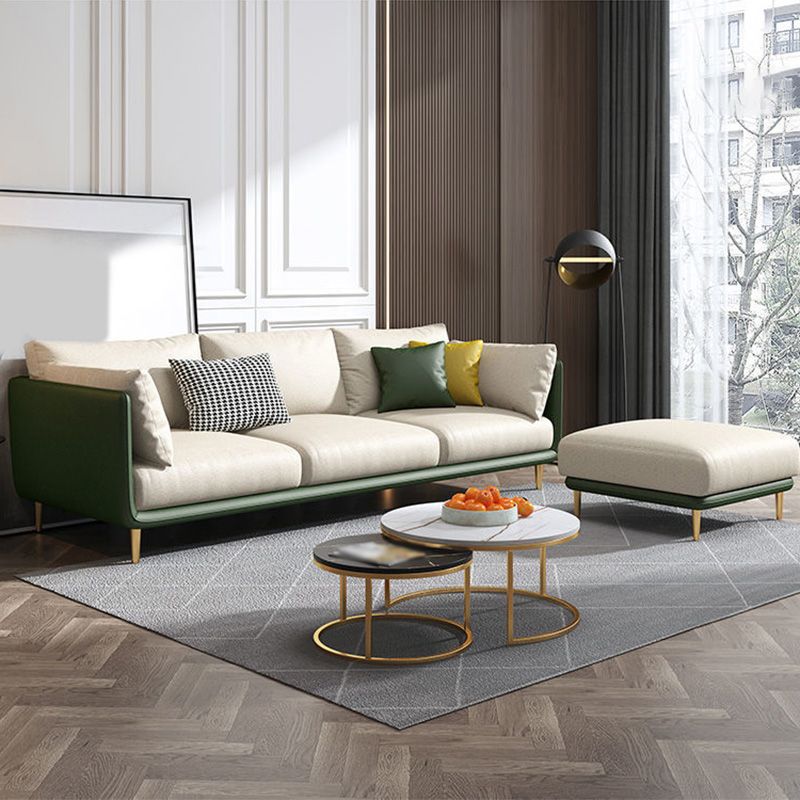 Modern Style Square Armrest Latex/sponge Seat Padding Imitation Leather Sofa