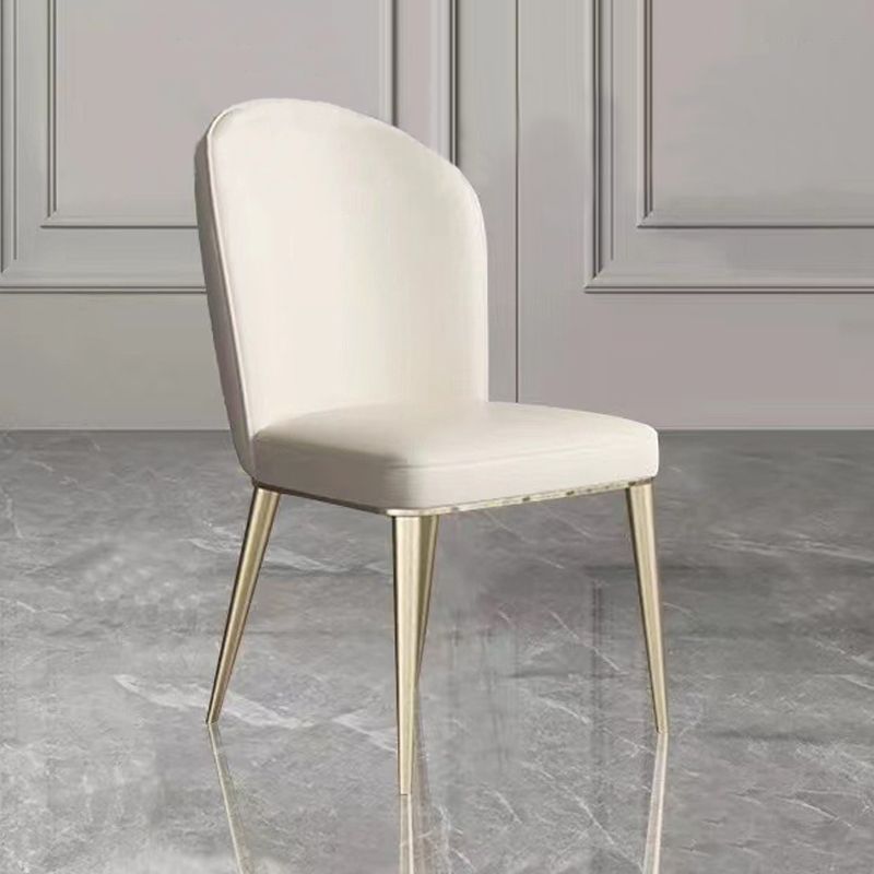 Upholstered Dining Chair Faux Leather Kitchen Dining Chair with Metal Legs