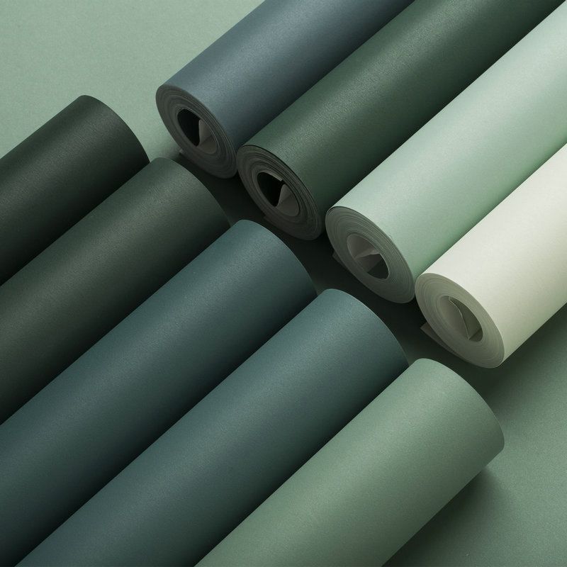 Minimalist Style Wallpaper Roll Pastel Color Plain Wall Covering, 33' L x 20.5" W