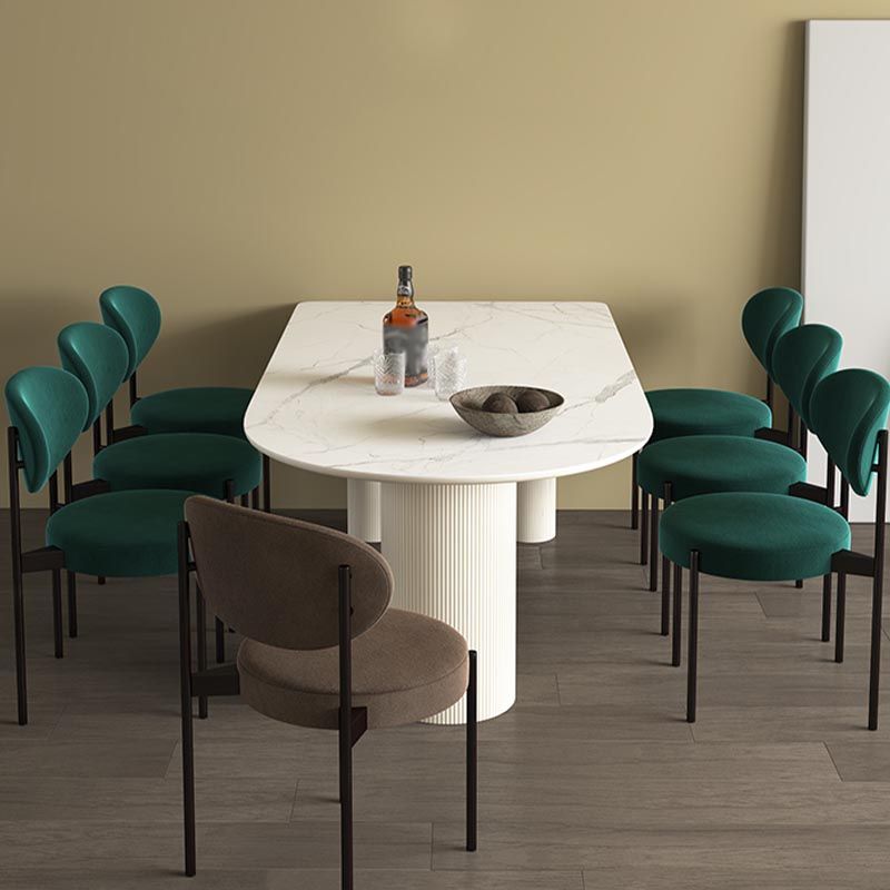 Stone Top Dining Table Traditional Luxury Dining Table with 3 Legs