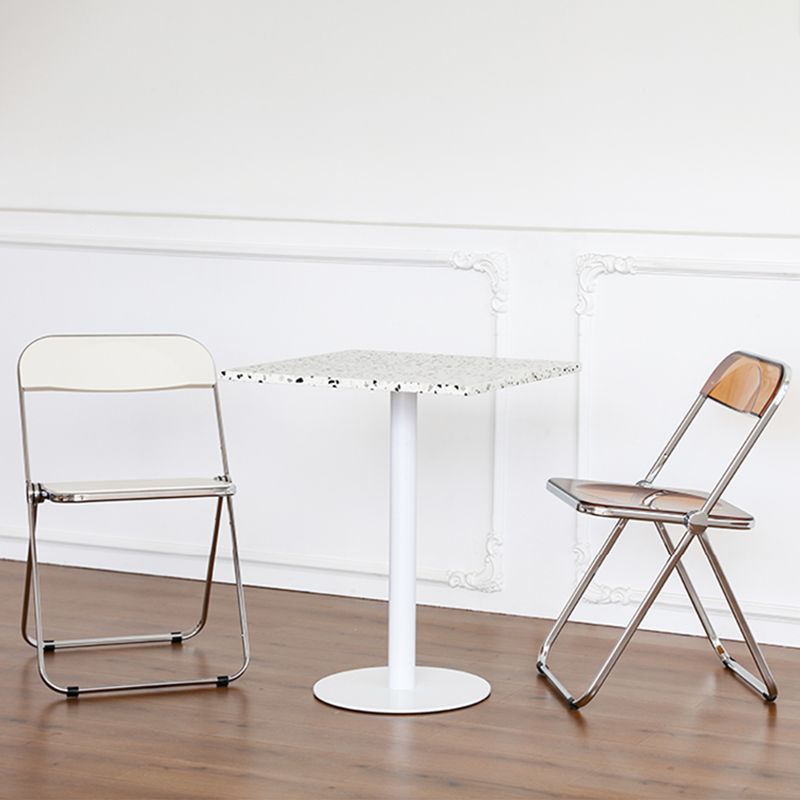 Silla de comedor plegable moderna, sillas de comedor de metal sin brazos para uso en restaurantes