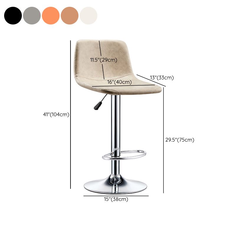 Industrial Leather Counter Height Stools Low Back Bar Stool for Bar