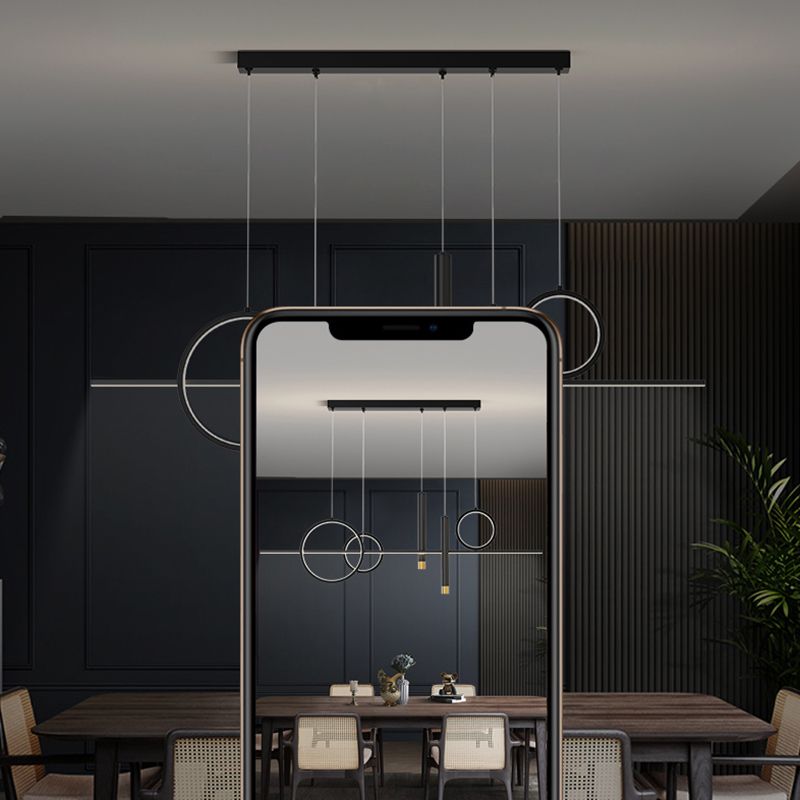 Apparecchi di illuminazione moderna a led isola a led lampada lampadario lineare per sala da pranzo