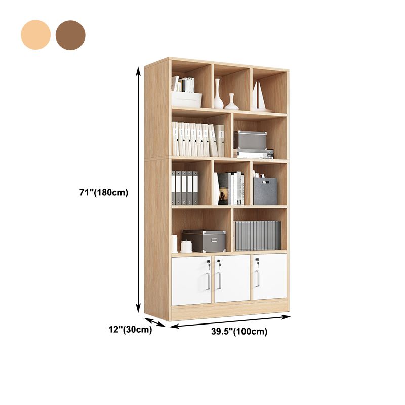Closed Wooden Bookcase Modern Home Minimalist Living Room Standard Bookshelf