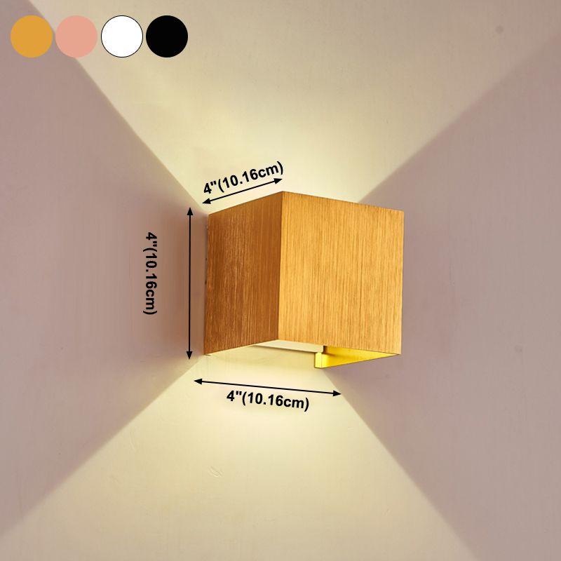 Contemporary Style Square Wall Mounted Light Metal 2 Lights Wall Washer Sconce