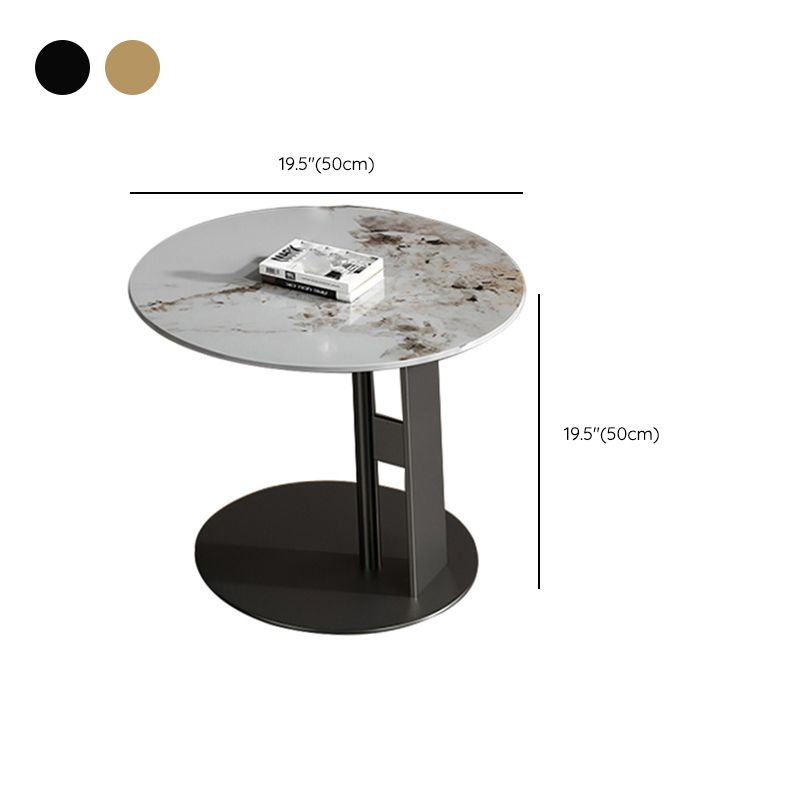 Slate Coffee Table Round Nesting Coffee Table Set with Pedestal Legs