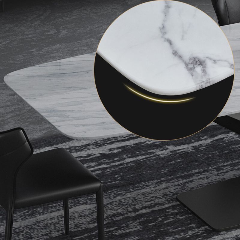 Traditional Luxury Table Metal Base Rectangle Dining Table for Home