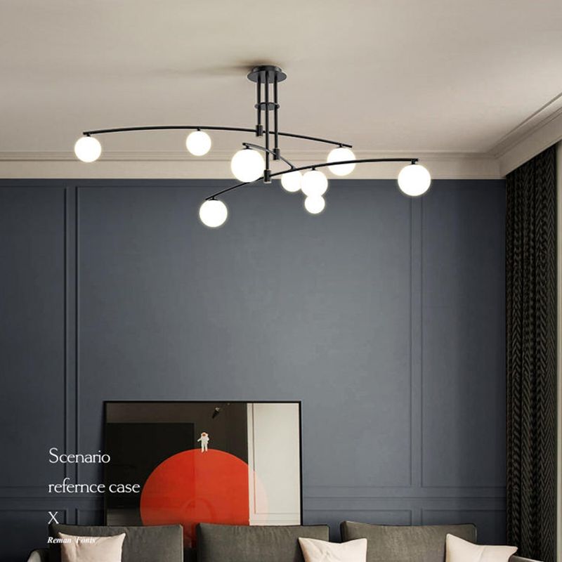 Tiered Opaline Glass Island Light Simple Style Ceiling Suspension Lamp for Living Room