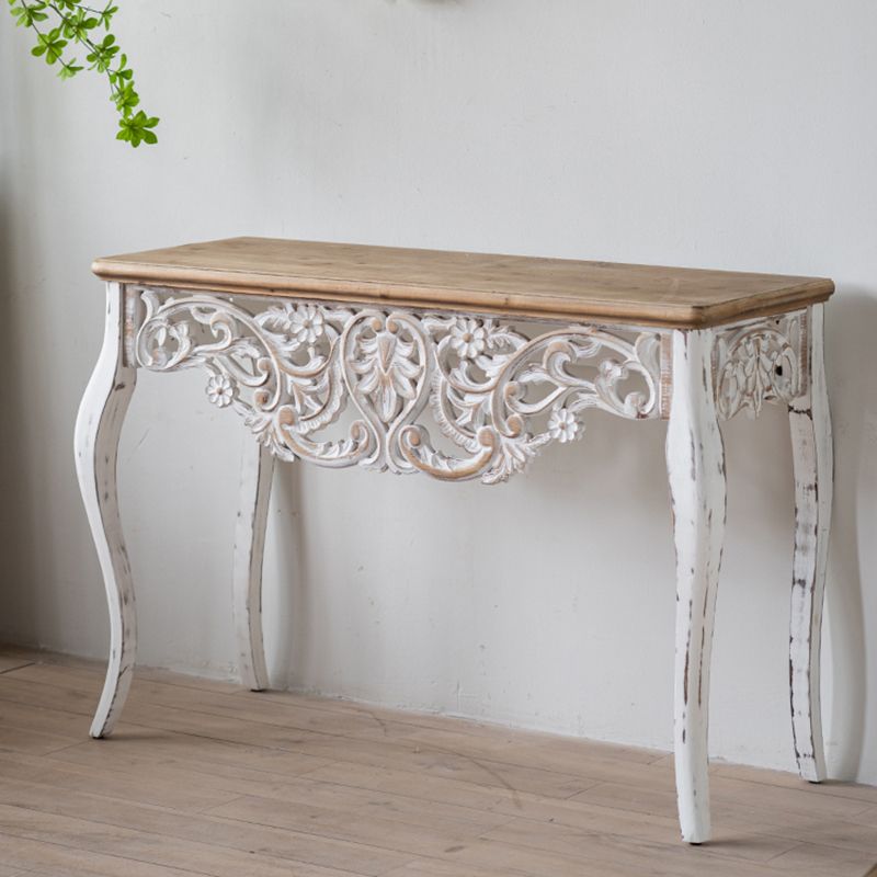 Rectangle Shape French Country Console Table White Wood Sofa Table