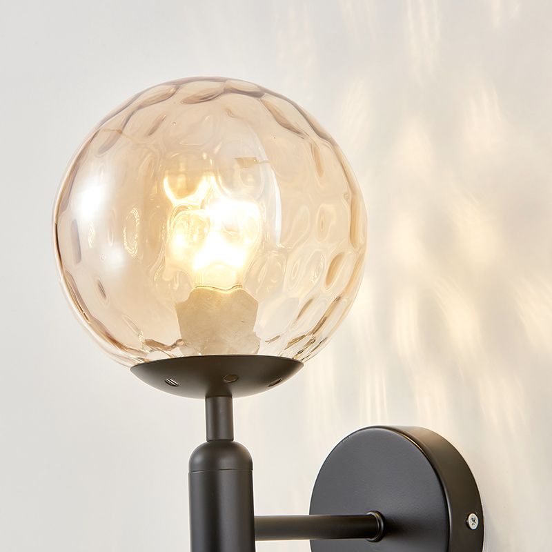 1-Light Ball Wall Sconce Modern Simple Style Glass Wall Lighting Fixtures