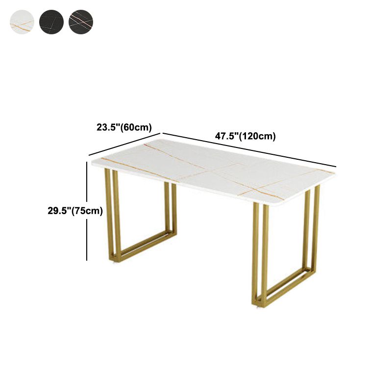 Sintered Stone Home Dining Table Industrial Dining Room Table with Double Pedestal