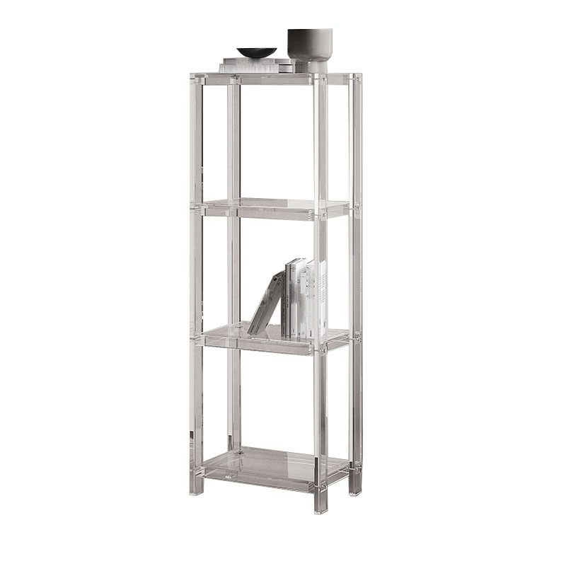 Contemporary Open Back Standard Bookshelf Acrylic Bookcase with Shelves