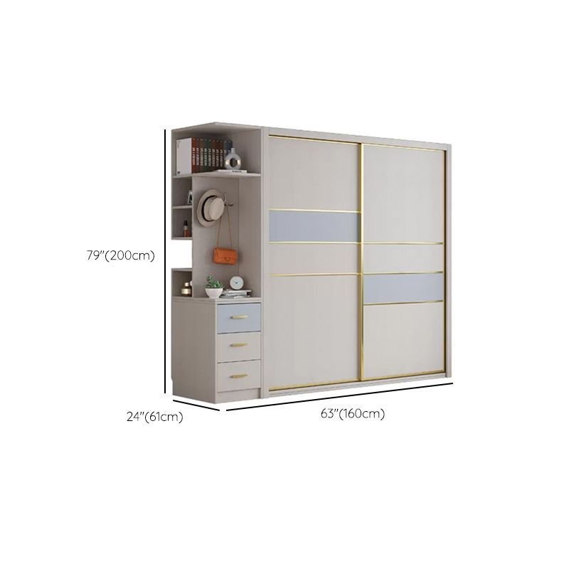 Sliding Wardrobe Closet with Shelves Contemporary Wardrobe Cabinet