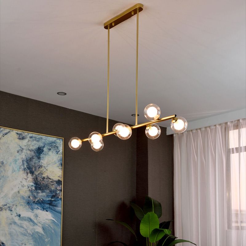 Gold Bubbles Island Luz colgante Simplicidad estilo lámpara de lámpara de vidrio