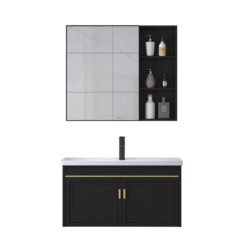 Ceramic Sink Vanity Glam Wall-Mounted Bathroom Vanity for Bathroom