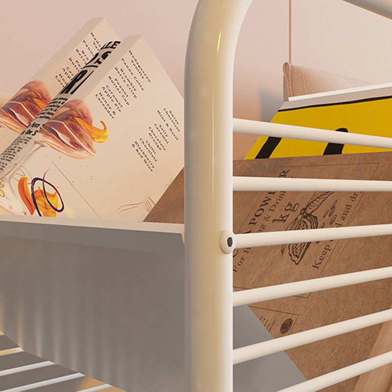 Industrielle geometrische Bücherregal Metal Open Back Bücher mit Rädern, 21,7 "H x 11,4" W.