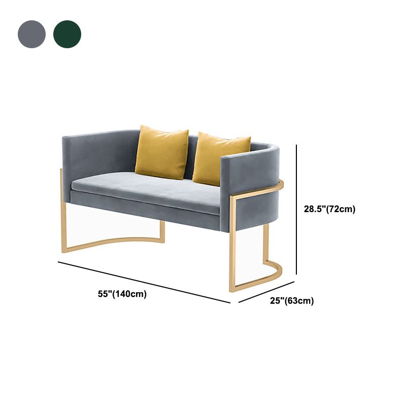 Tuxedo Arm Sofa 24.80" W x 28.35" H Velvet Sofa Standard Sofa