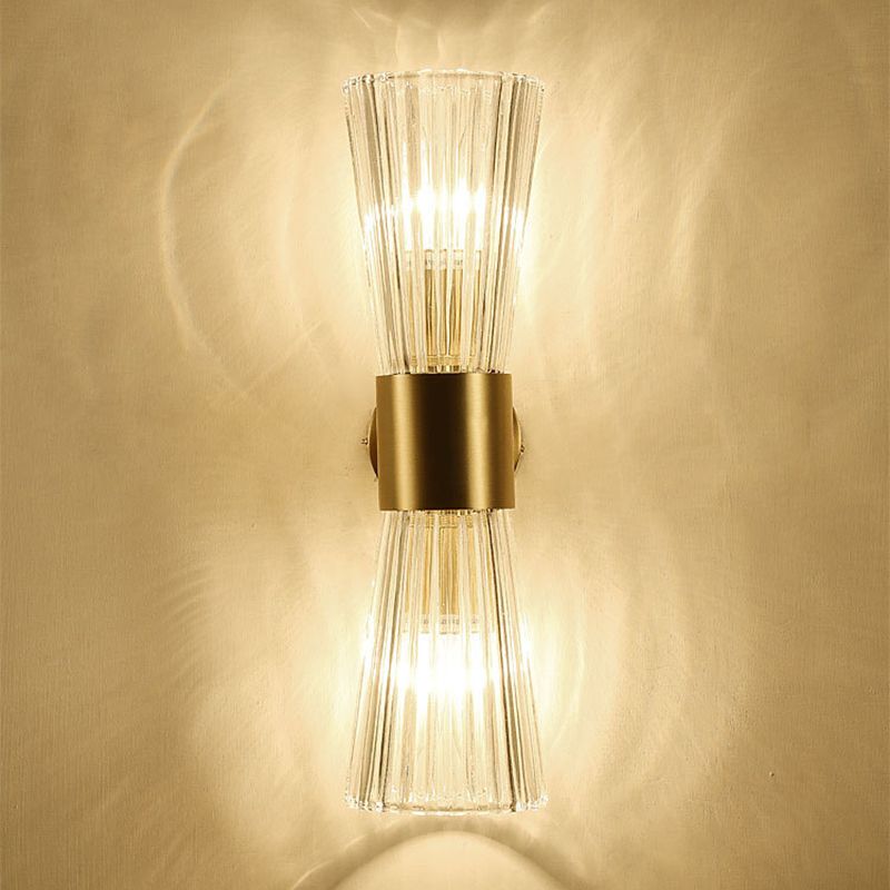 Postmodern Hourglass Shaped Wall Mounted Lights Crystal Glass Flush Mount Wall Sconce for Bedside