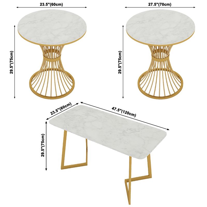 Gesinterde steen witte eettafel Luxe stijl vaste tafel voor eetkamer
