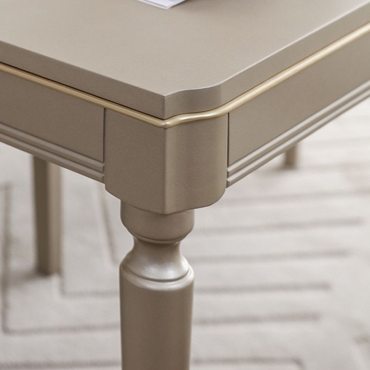 Mesa de comedor vintage rectangular, mesa fija en tono champán para uso doméstico