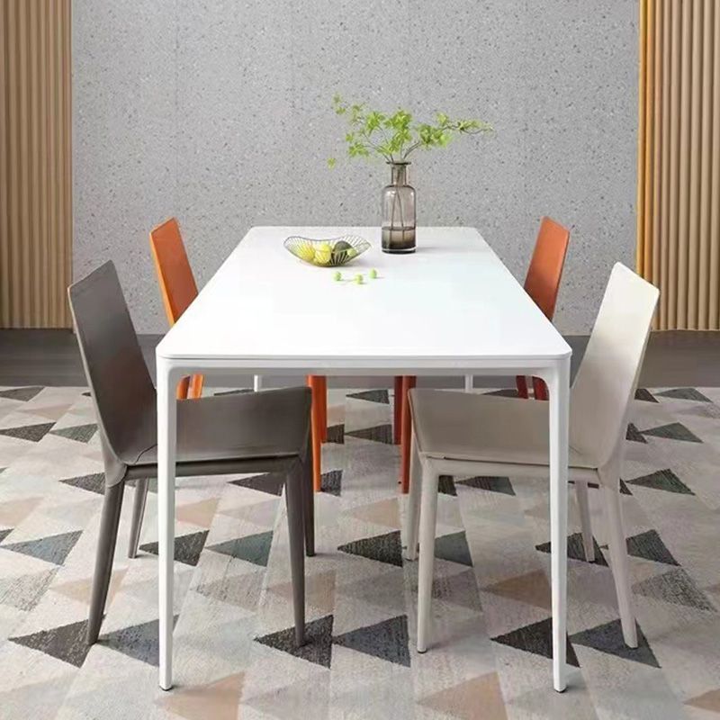 Contemporary Style Dining Chairs Armless Dining Chairs with Metal Legs for Home