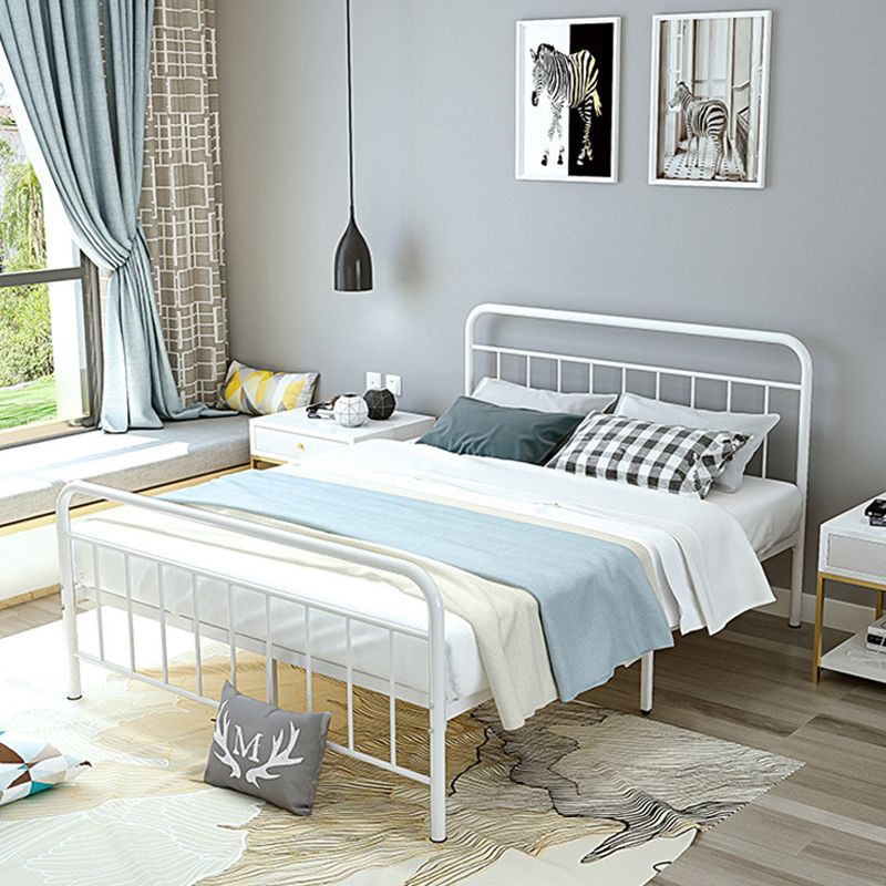 Metal Slat Bed Solid Color Open-Frame Bed With Custom Gold Legs