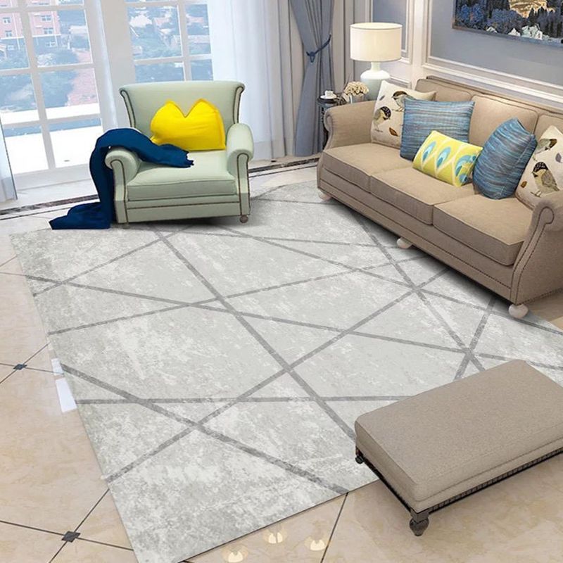 Veelkleurig Scandinavisch tapijt Polyster Geo-bedrukt binnentapijt Antislip achterkant Vlekbestendig gebied Tapijt voor decor