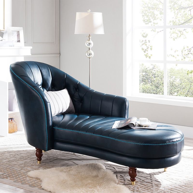 Nordic Style Leather Chair Solid Color Chaise Lounge Couch for Bedroom