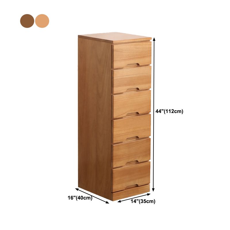 15.74" Wide Mid-Century Modern Wood Accent Chest with 6 Drawers