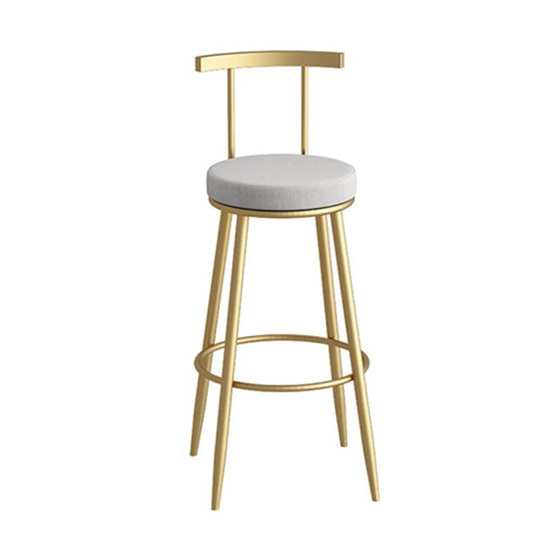 Scandinavian Metal Barstool Fabric Counter Stool in Matte Finish