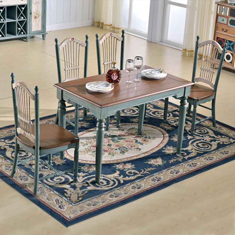 Rustic Style Solid Wood Set of 5 Dinette Table with Armless Chair