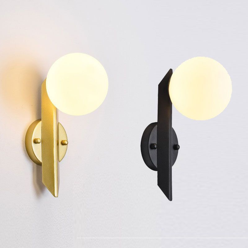 Modern Style Wall Sconce Glass 1 Light Ball Shape Sconces for Bedroom