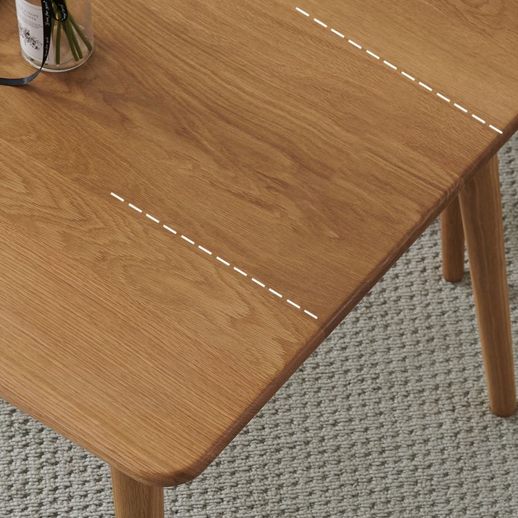 Rectangle Oak Wood Table in Nature Modern Dining Table with Wooden 4 Legs