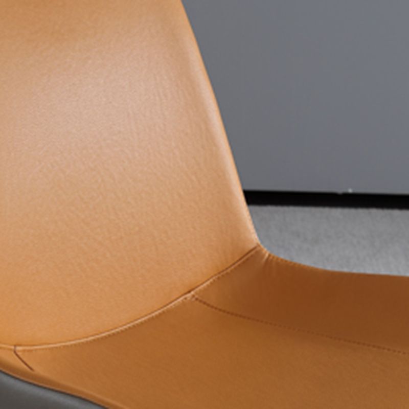 Contemporary Dining Chairs Faux Leather Armless Dining Chairs for Home