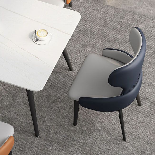 Sedie da pranzo in stile moderno sedie a bracciole con gambe in metallo per cucina
