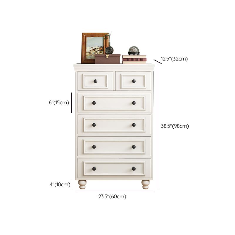 Contemporary Rectangle Chest/Cabinet with Drawers in Rubberwood
