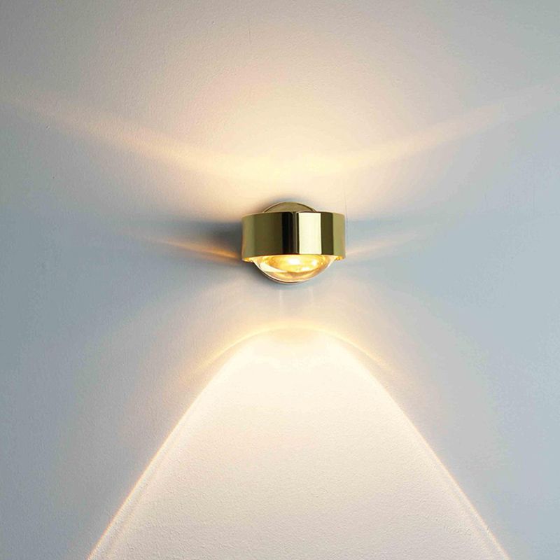 1-Light Round Wall Sconce Lamps Modern Style Brass Wall Light Lamp Sconce for Bedroom