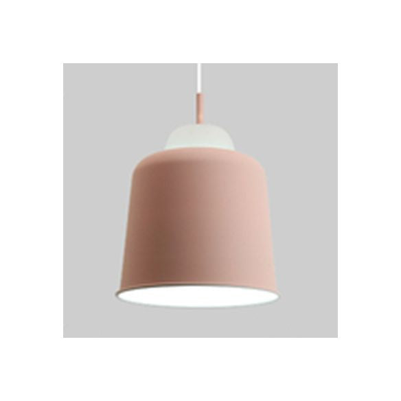 Lámpara colgante de tazas de tazas de tazón de tela 1 cabeza de macarrón altura loft altura de colgación ajustable