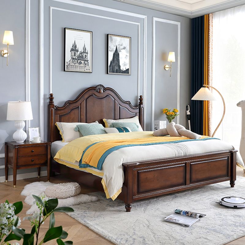 Queen Size Traditional Wood Bed 71.7" W Bed Frame with Mattress