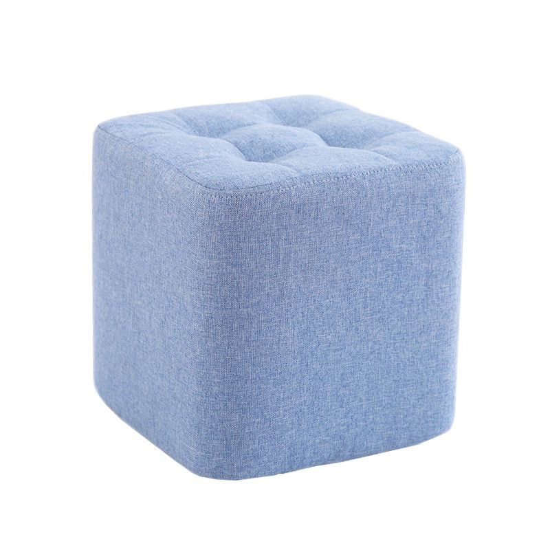 Contemporary Linen Upholstered Ottoman Rectangle/Square Shape Pouf