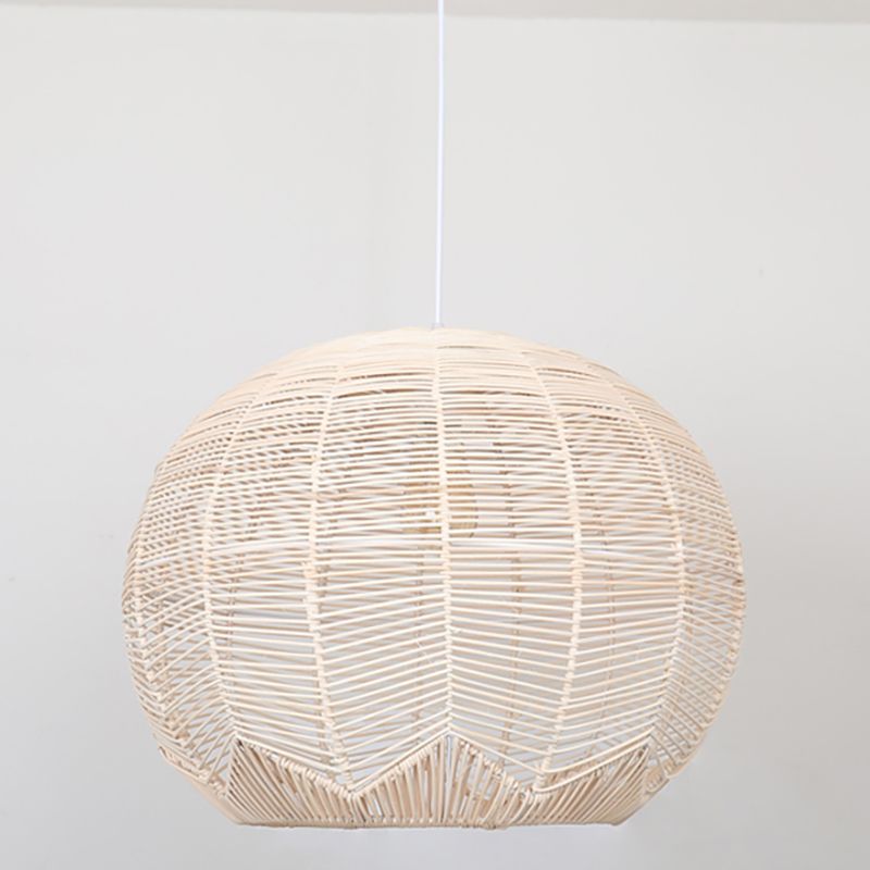Contemporary Rattan Hanging Light Dome Pendent Lighting Fixture for Dining Room