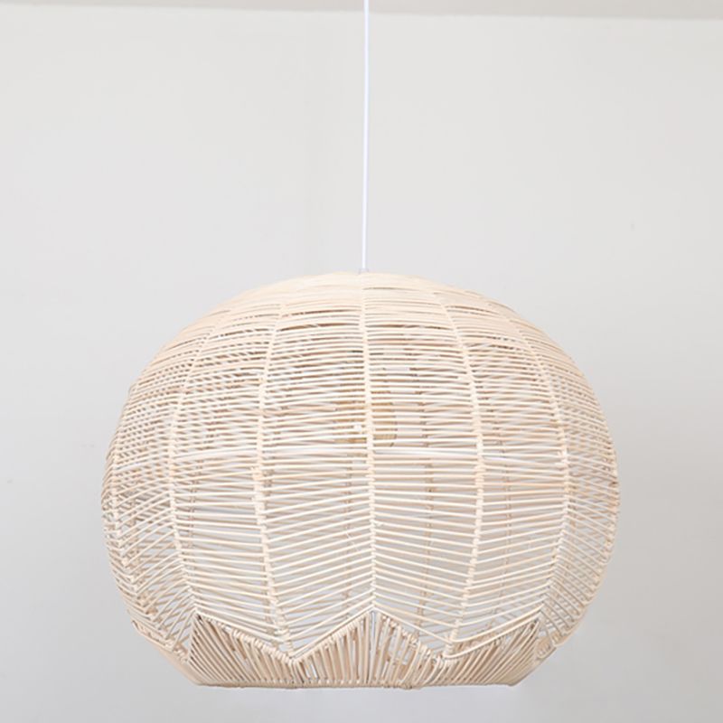 Contemporary Rattan Hanging Light Dome Pendent Lighting Fixture for Dining Room
