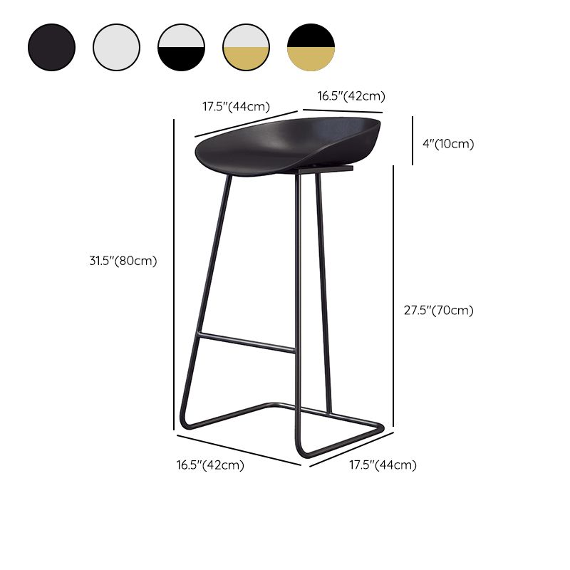 Glam Style Plastic Counter Stool Counter Height Bucket Bar Stool