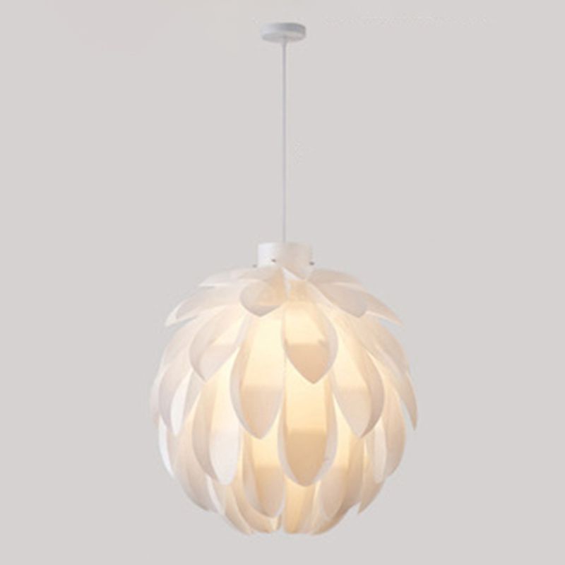 Wit led hanglamp in moderne beknopte stijl smeedijzeren hangende lamp met plastic schaduw