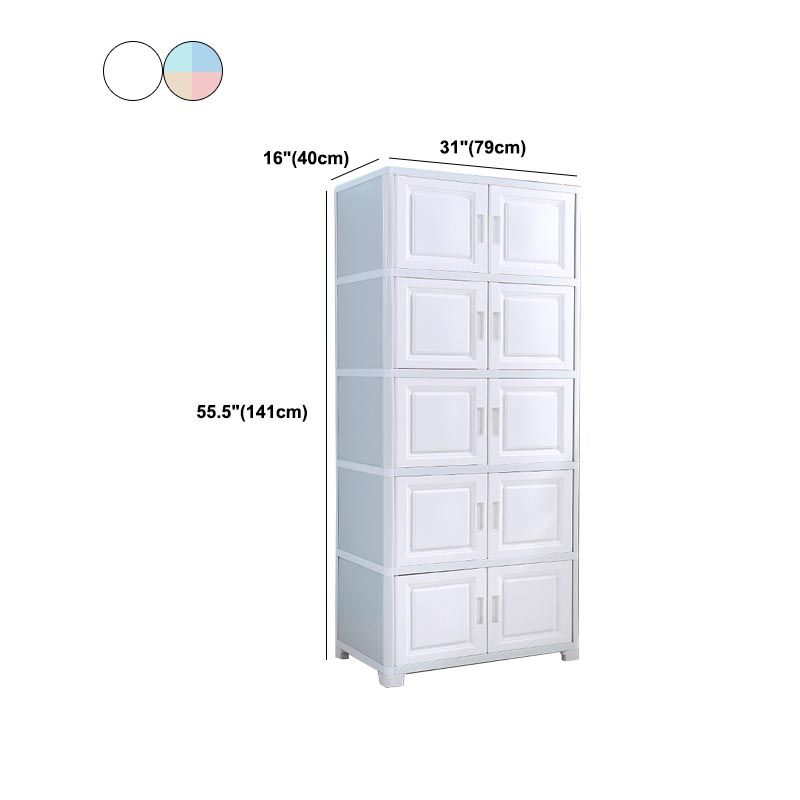Contemporary Style Wardrobe Plastic Home Wardrobe Closet with Doors