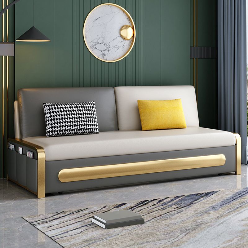 Square Arms Futon Foldable Pillow Included Cushion Back Sleeper Sofa