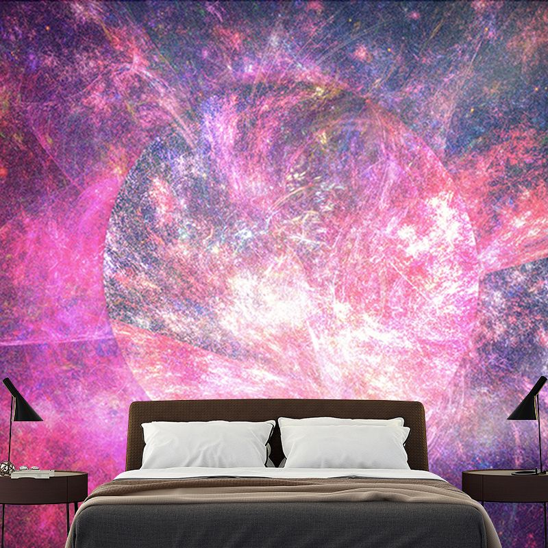 Outer Space Modern Style Mural Environment Friendly Wall Covering for Sleeping Room