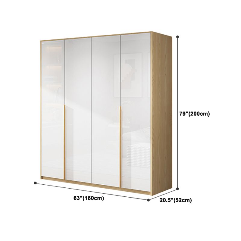 Hinged Storage Cabinet Engineered Wood Wardrobe Cabinet for Home