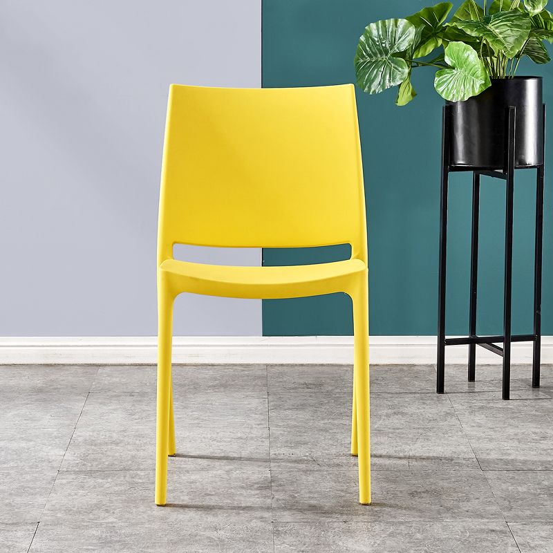 Modern Contemporary Plastic Side Chairs Multicolor Open Back Side Chair Set