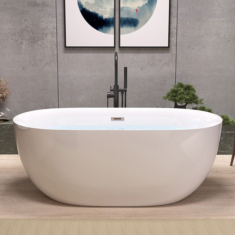 Back to Wall Modern Bathtub Freestanding Acrylic Soaking Bath